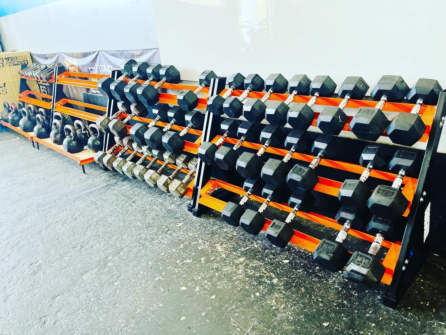 Dumbbells, Kettlebells, SlamBalls Rack